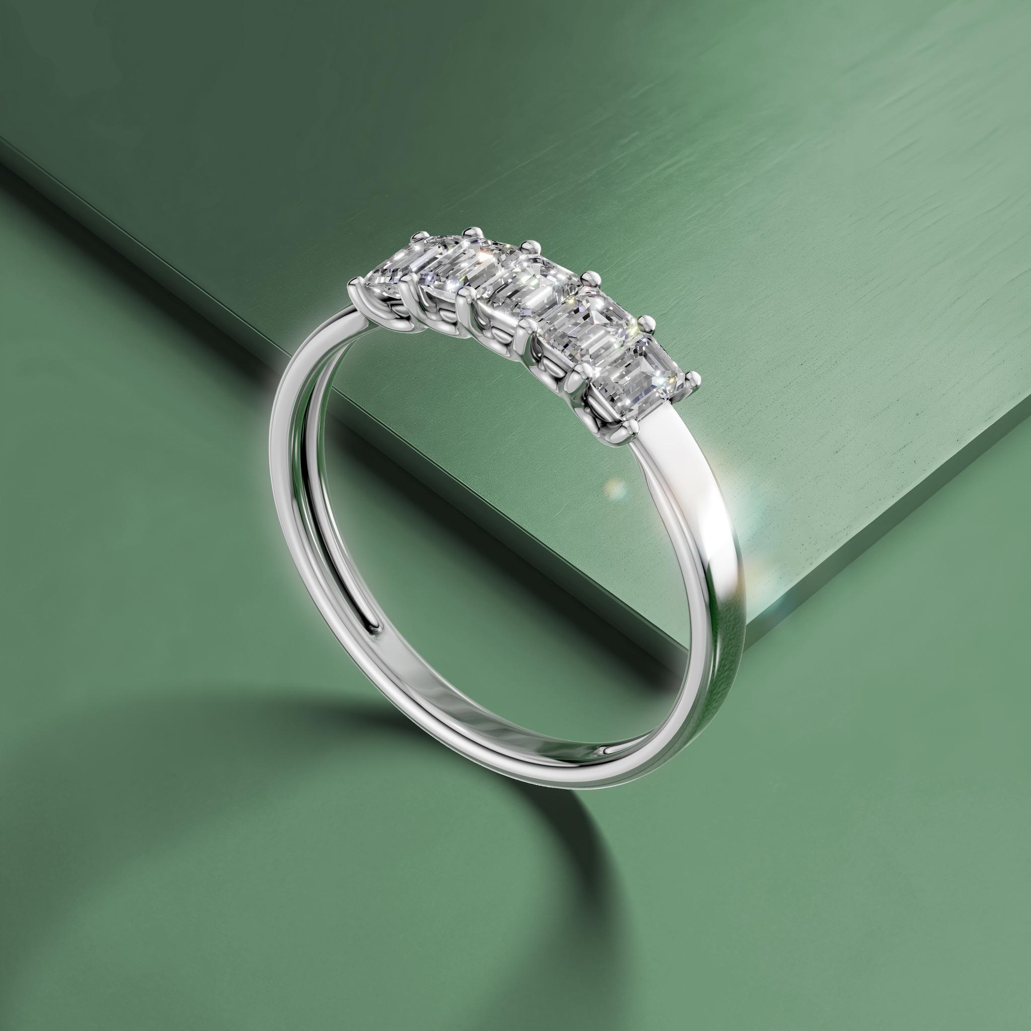 Годежен пръстен от бяло злато с 1.4ct лабораторно създадени диаманти - DAAR